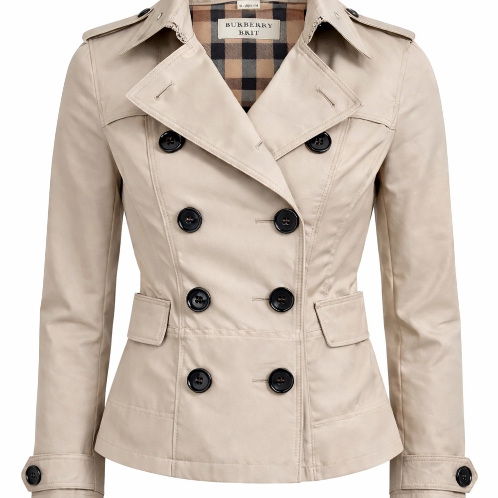 Burberry Brit Women's Beige Double-Breasted Trench Coat